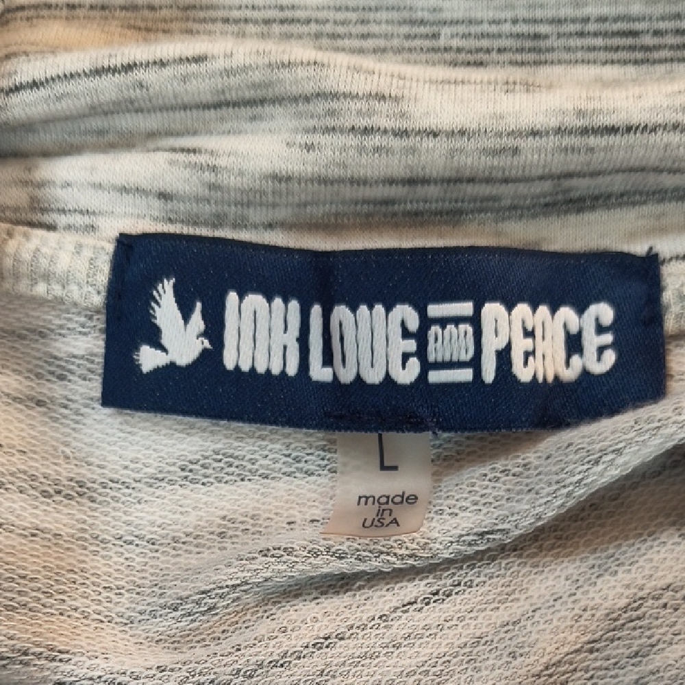 Ink Love And Peace Women's Zip Cowl Neck Gray Long Sleeve Top Size L - Picture 11 of 11
